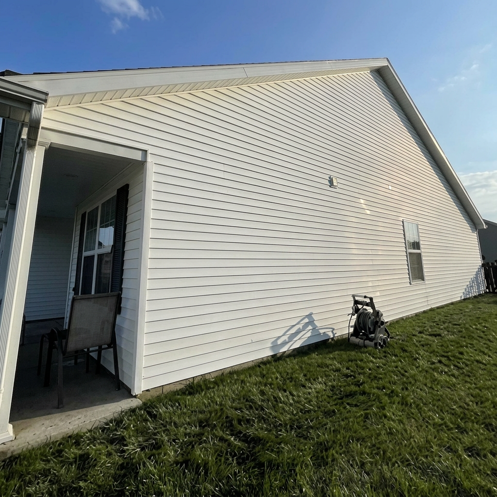 House siding cleaned by Revitalized Exteriors